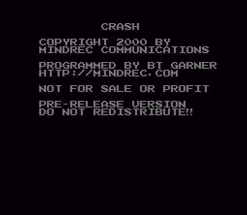 jeu Crash by Bt Gardner